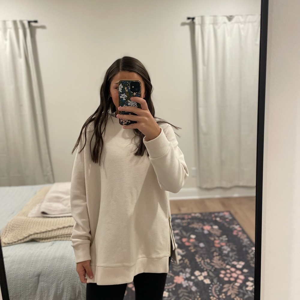 Varley Cream Side Zip Sweatshirt - Picture 2 of 12